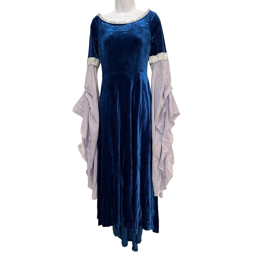 Daizbella S Renaissance Medieval Velvet Gown Bell Sleeve Faire LARP Costume - Picture 2 of 10